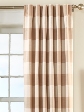 Insulated Buffalo Check Lined Rod Pocket Curtains