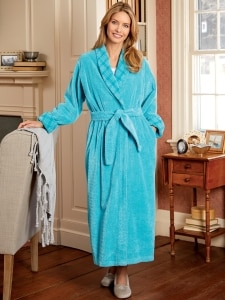 Women's Chenille Wrap Robe With Shawl Collar