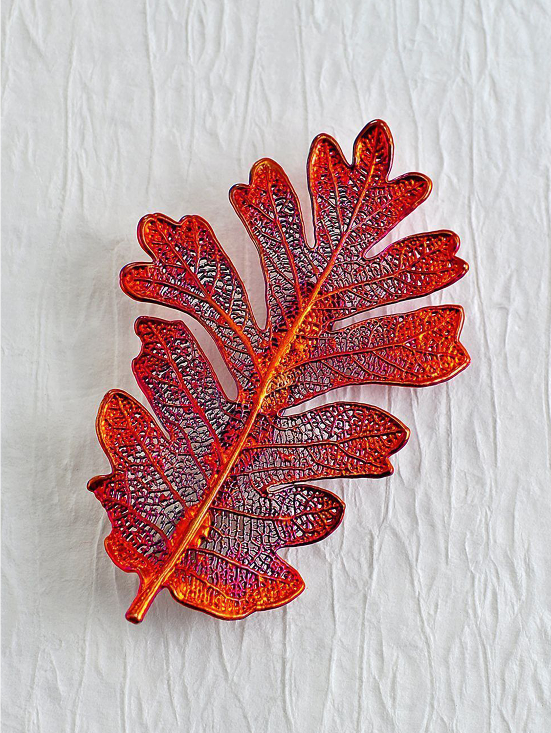 Scarf Pin Bent Spoon Jewelry Copper leaf pin Double Oak Leaves Shawl Pin Shawl pin