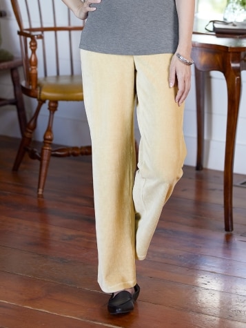 Women's Easy-Knit Light Khaki Corduroy Pants