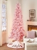 Nutcracker's Dream Pre-Lit Artificial Pink Tinsel Christmas Tree, In 2 Sizes