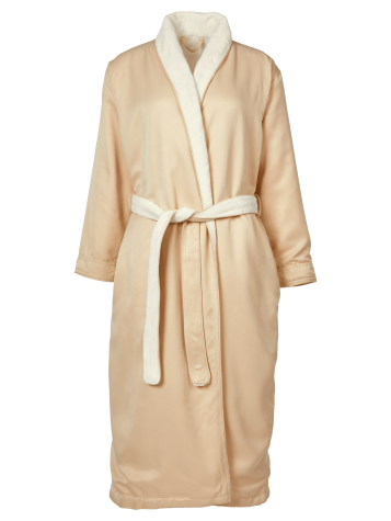 Ella Simone Microfiber Fleece Wrap Robe in Ivory 