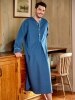 Portuguese Flannel 54 Inch Nightshirt For Men in Navy