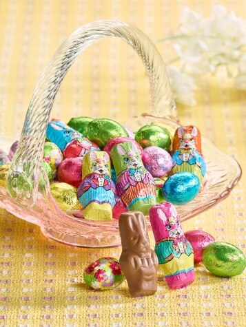 Solid Milk Chocolate Easter Bunnies and Eggs, 12 Ounce Bag