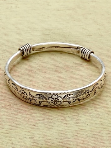 Floral Silver Bracelet for Women 