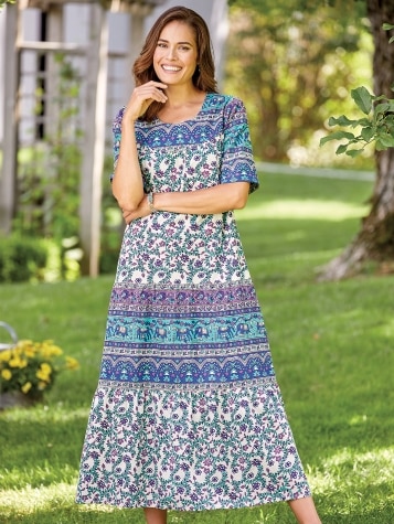 Ankle Length Muumuus Womens Tiered Muumuu Dresses