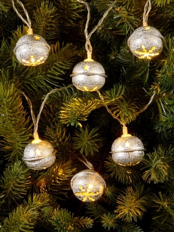 Silver Bell Christmas Light String, 10 Lights