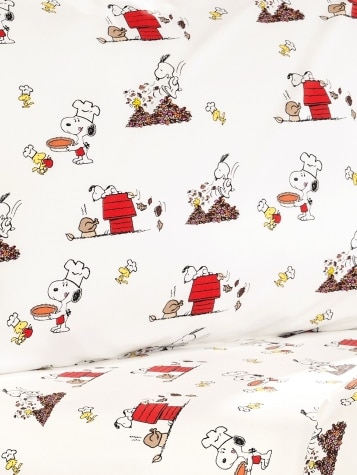 Peanuts Thanksgiving Portuguese Cotton Percale Sheet Set