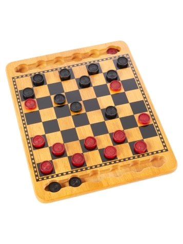 Classic Wooden Checker Board Game Set