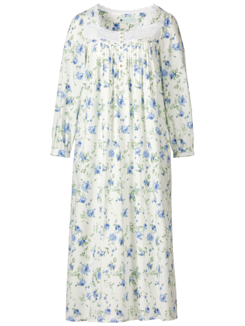 Ella Simone Blue Roses Cotton Lawn Nightgown