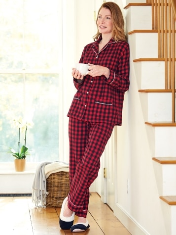 Women's Lanz Classic Buffalo Check Flannel Pajamas