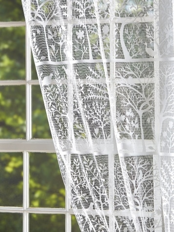 Tree of Life Lace Rod Pocket Curtain Panel