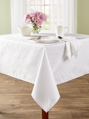 Wipe-Clean Coated Tablecloth