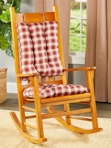 Sutton Check Rocker Chair Cushion Set