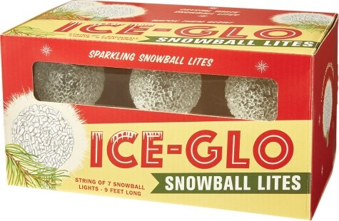 Ice-Glo White Snowball Light String, 7 Lights