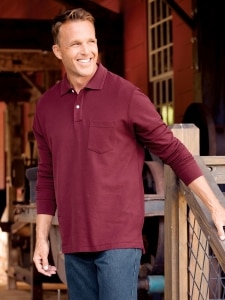 Orton Brothers Pique-Knit Long-Sleeve Polo Shirt