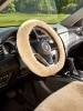 Cream Australian Sheepskin Steering Wheel Cover