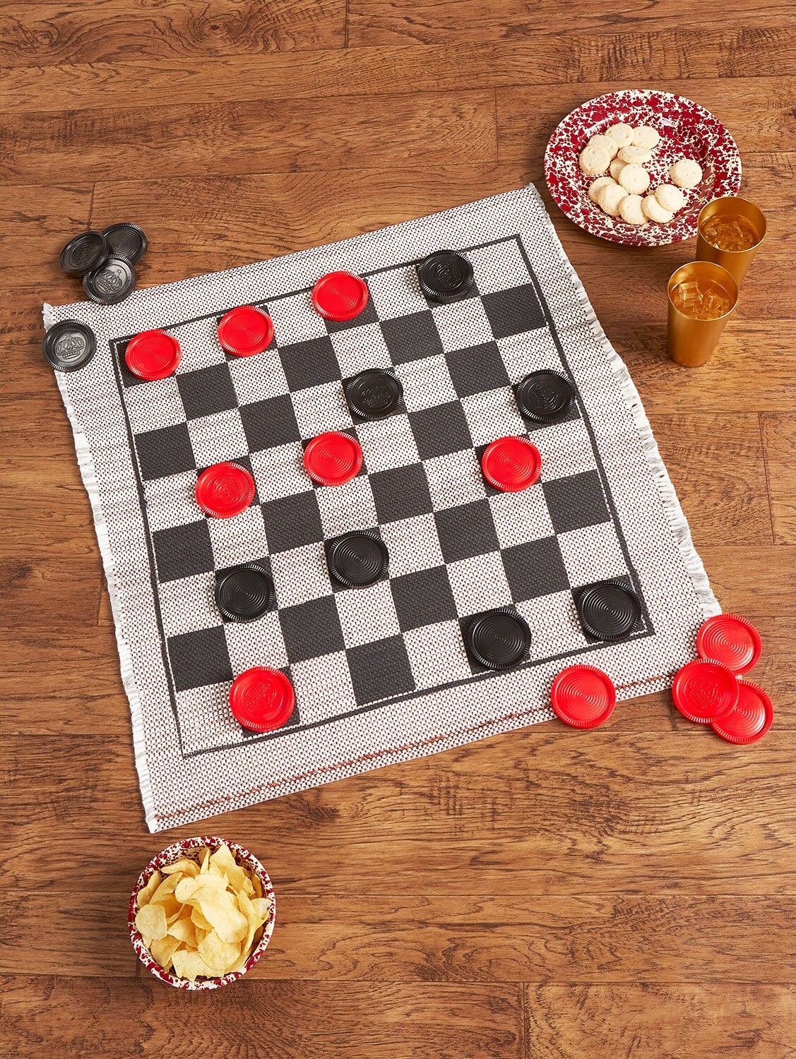 Jumbo Black Checker Rug Game Replacement Piece Plastic 3 Inch Only One 