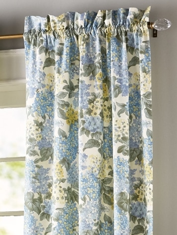 Blooming Hydrangea Rod Pocket Curtains