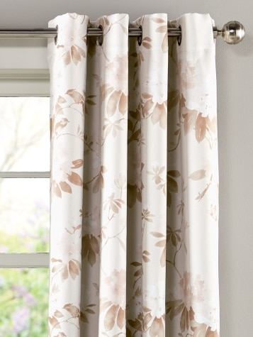 Floral Supreme Room Darkening Grommet Top Short Curtain Panel With Pull Wand