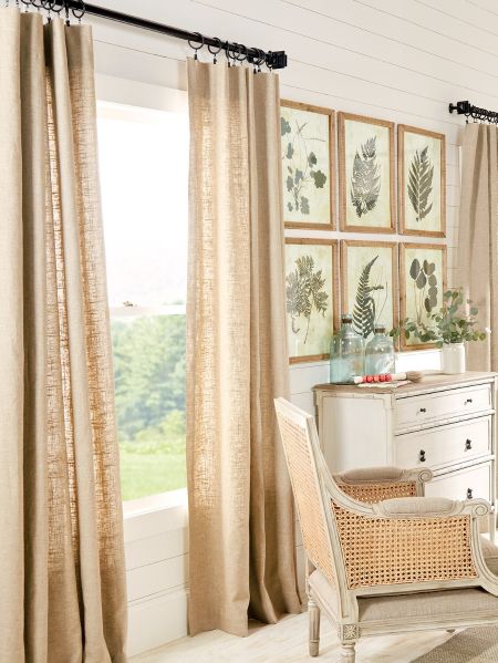 Soft Linen Rod Pocket Window Curtain Panels Pair