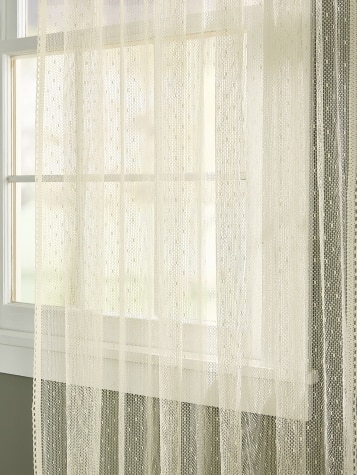 White Rod Pocket Sheer Curtain Panel