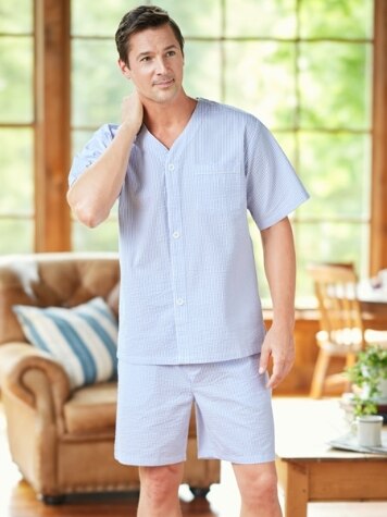 Mens cotton sleepwear shorts hot sale