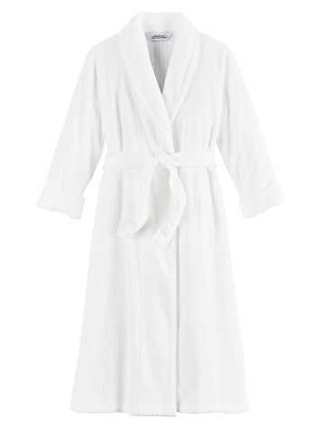 Women's Ultra-Plush Fleece Wrap Robe in White