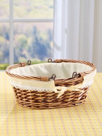 Rattan Easter Basket With Liner