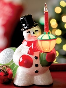 Snowman Liquid-Filled Bubble Light | Holiday Light Decoration