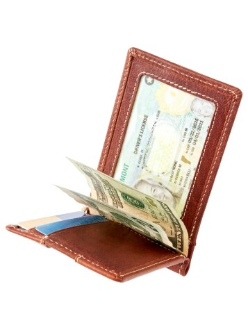 Men's Leather Money Clip RFID-Blocking Wallet