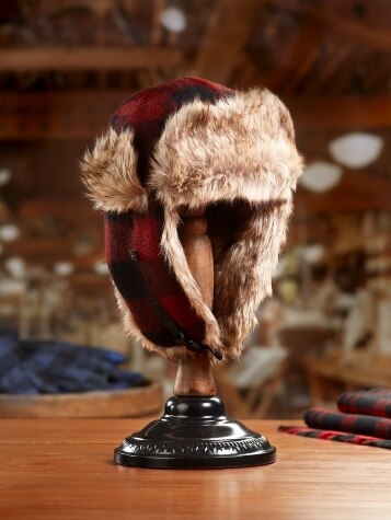 Men s Faux Fur Bomber Hat for Women and Men Red Maroon Medium The Vermont Country Store
