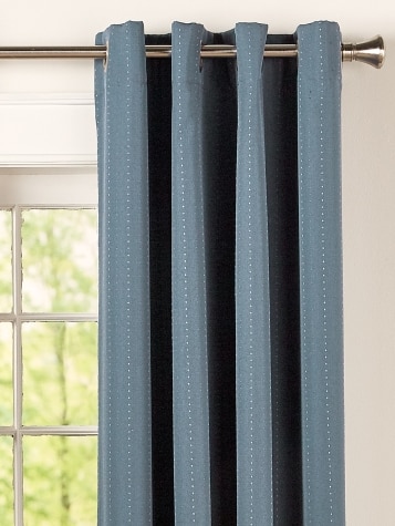 Hudson Dot Room-Darkening Grommet Top Long Curtains