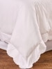 Double Scalloped Embroidered Cotton Percale Duvet Cover and Pillow Sham Set