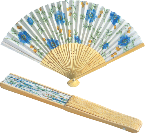 Cotton Hand Held Folding Fan American Flag And Floral Prints