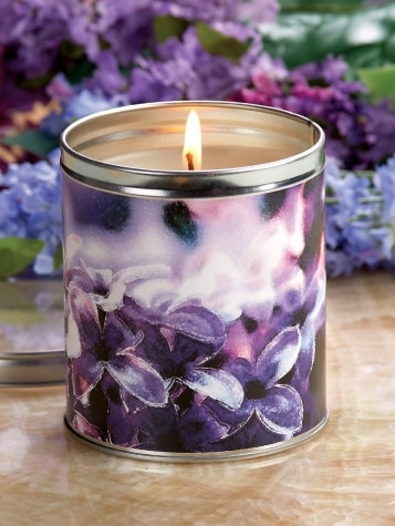 Lilac Wax Scented Tin Candles
