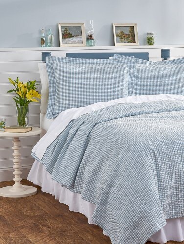 Gingham Bedspread Seersucker Coverlet