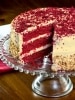 Red Velvet Cake Layered with Cream Cheese Frosting