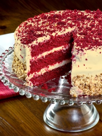 Red Velvet Layer Cake on Plate