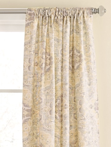 Antique Watercolor Lined Rod Pocket Linen Curtains