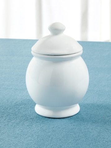 Classic White 12 Ounce Ceramic Sugar Bowl