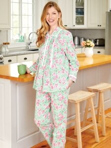 Lanz Nantucket Rose Flannel Pajamas