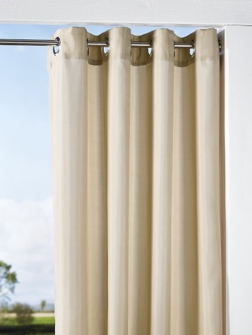 Seascape Indoor/Outdoor Solid Grommet Top Sheer Curtains