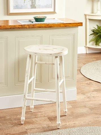 Solid Wood Bar Stool With Built-In Handle