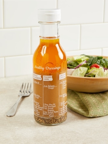 Salad Dressing Shaker Bottle With Recipes