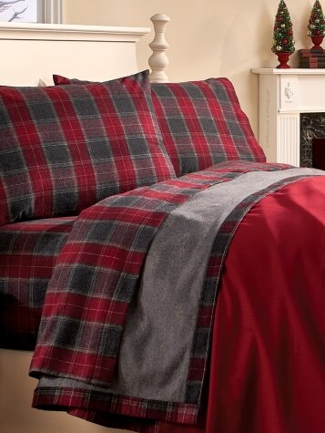 Heathered Plaid Double Flannel Blanket Vermont Country Store