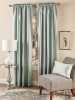 Faux Silk Lined Rod Pocket Curtains With Back Tabs