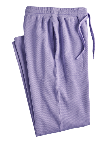 Women's Mini-Rib-Knit Lavender Lounge Pants