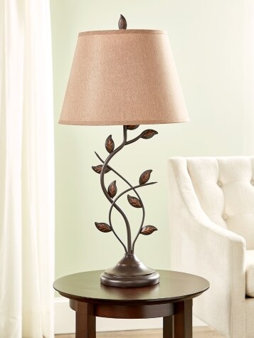 Everlasting Leaves Antique Bronze Table Lamp