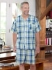 Plaid Cotton Seersucker Short Pajamas for Men